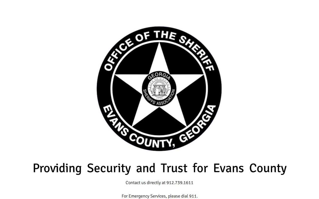 Evans County Sheriff's Office public contact page
